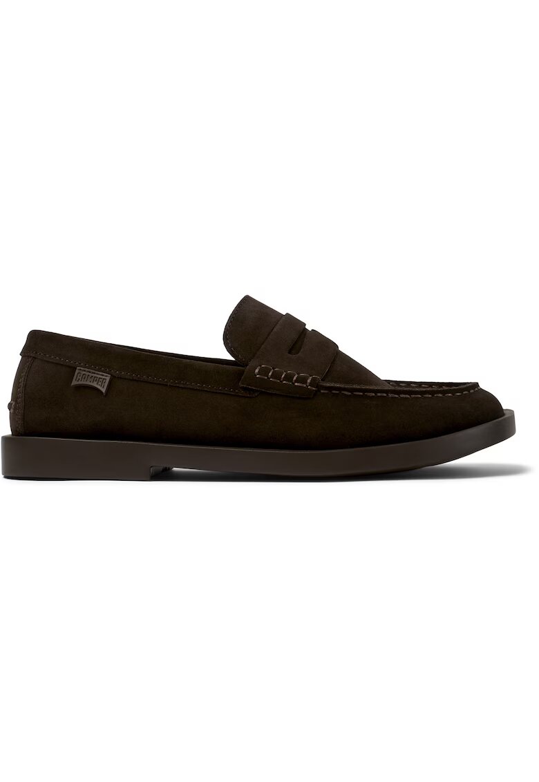 Camper Pantofi loafer de piele intoarsa Don - Maro inchis