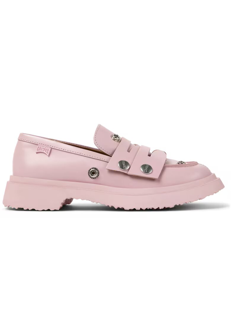 Camper Pantofi loafer din piele cu capse decorative Walden Twins - Roz deschis