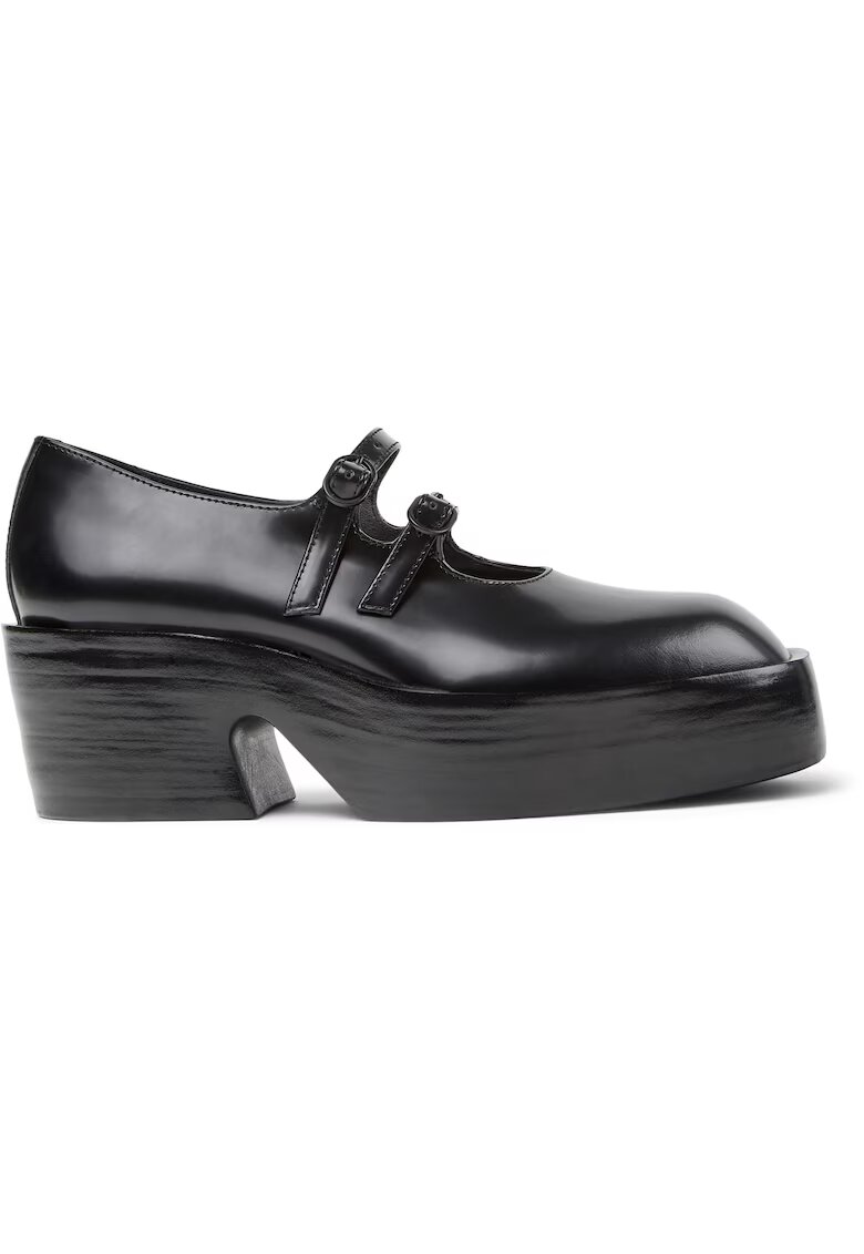 Camper Pantofi Mary Jane din piele cu toc masiv Billie - Negru