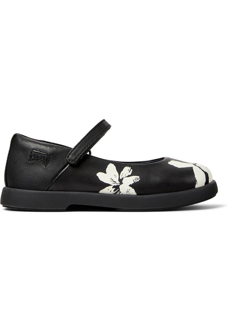 Camper Pantofi Mary Jane din piele Duet Twins 8507 - Negru/Alb murdar