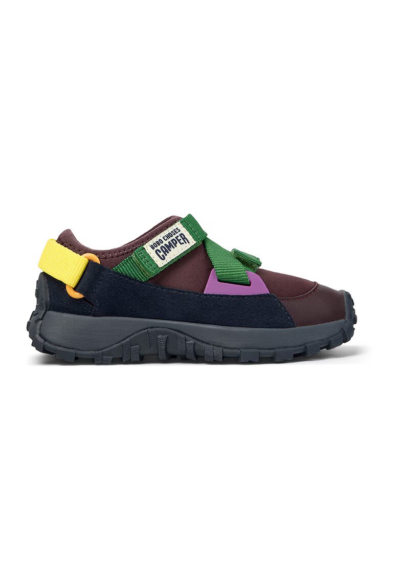 Camper Pantofi sport cu garnituri din piele si velcro - Maro/Bleumarin