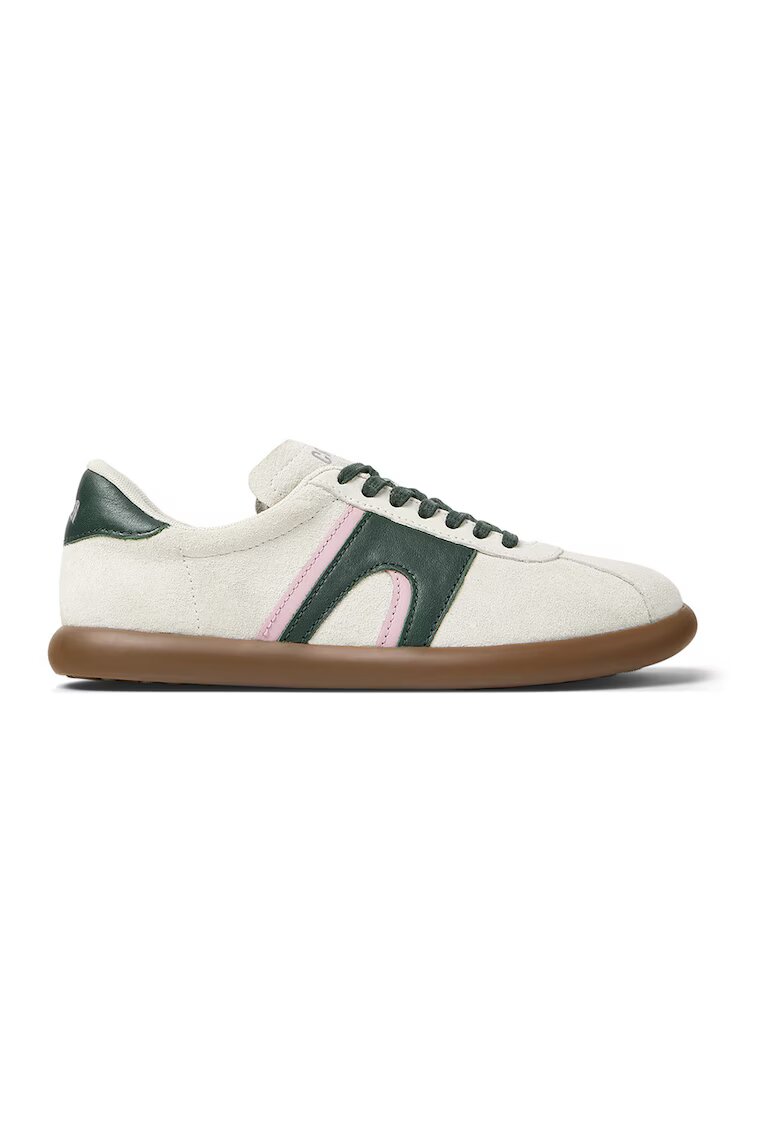 Camper Pantofi sport de piele 27213 Pelotas Soller - Verde padure/Alb murdar/Roz