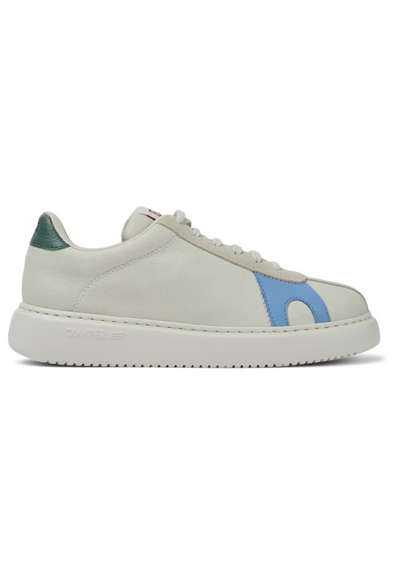 Camper Pantofi sport de piele K21 Twins - Alb/Verde/Albastru deschis