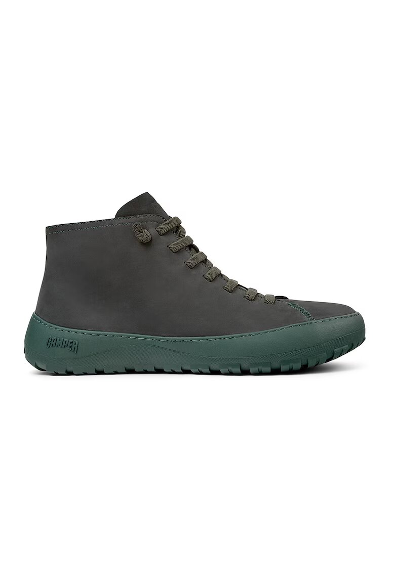 Camper Pantofi sport din piele cu talpa contrastanta - Gri/Verde aquamarin