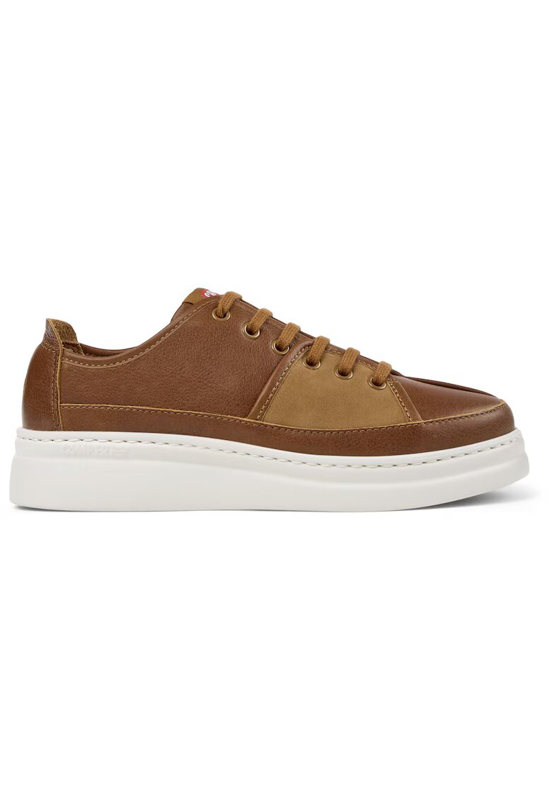 Camper Pantofi sport din piele cu talpa wedge Runner Up Twins - Maro