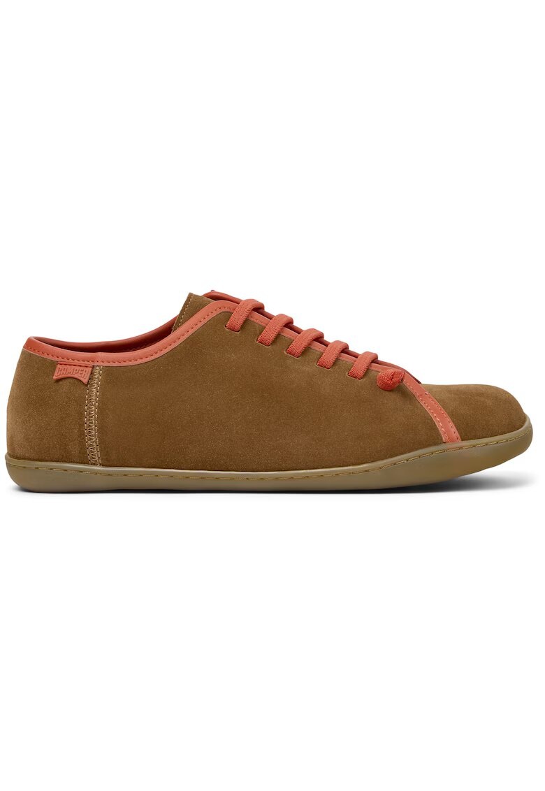 Camper Pantofi sport din piele intoarsa cu sireturi elastice G3D Peu Cami Twins - Maro