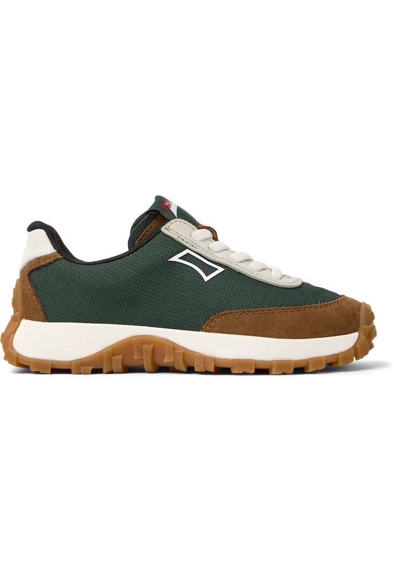 Camper Pantofi sport Drift Trail 8505 cu insertii din piele intoarsa - Verde inchis