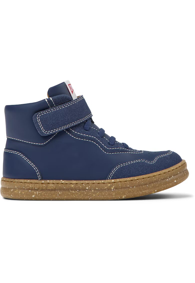 Camper Pantofi sport high-top de piele si piele intoarsa Runner Four 8459 - Albastru inchis