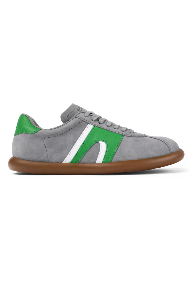 Camper Pantofi sport Pelotas Soller de piele nabuc - Alb/Verde/Gri deschis