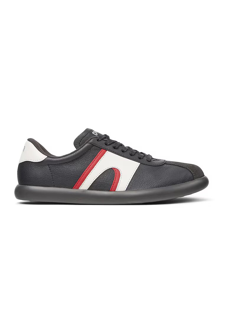 Camper Pantofi sport Pelotas Soller din piele si piele nabuc - Rosu/Alb/Gri antracit