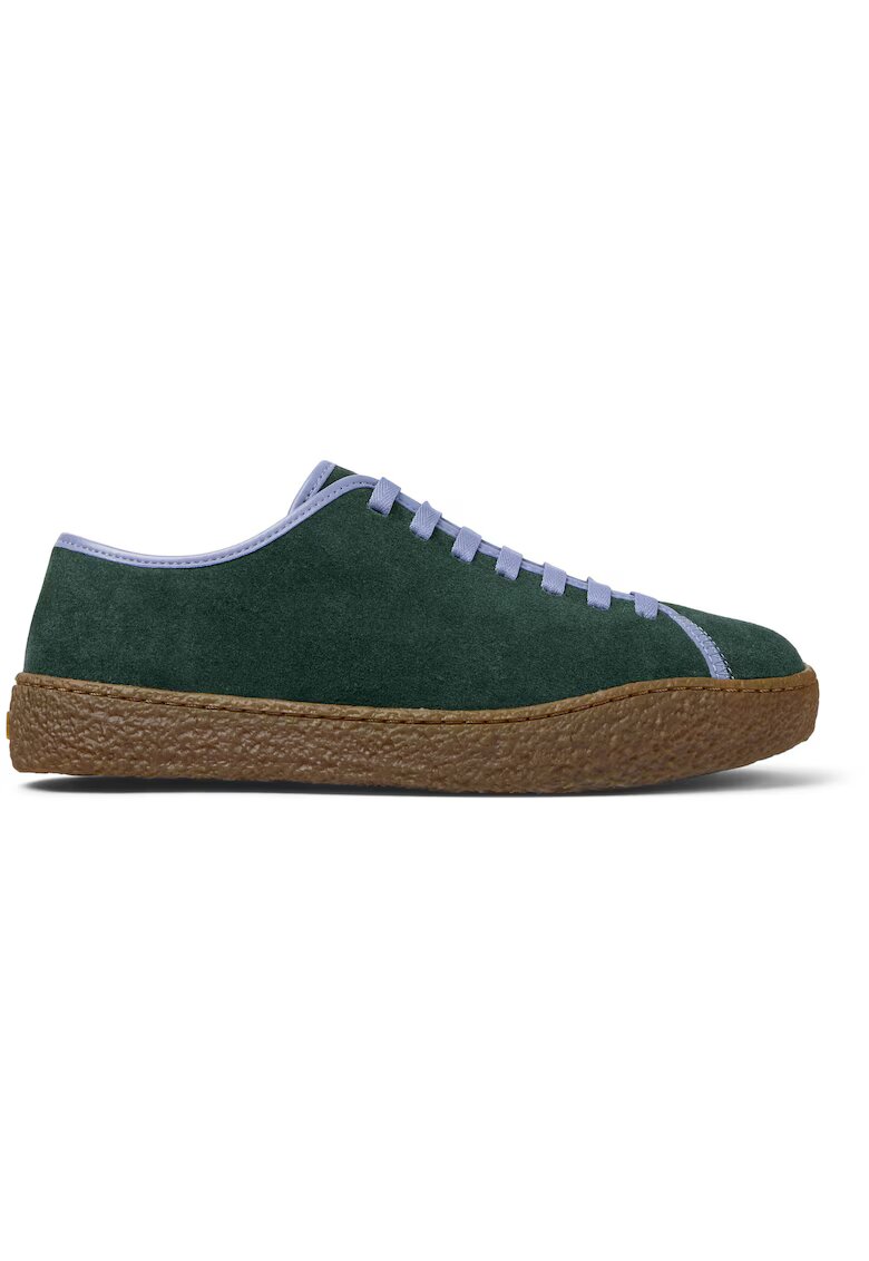 Camper Pantofi sport Peu Terreno din piele intoarsa cu sireturi contrastante - Verde