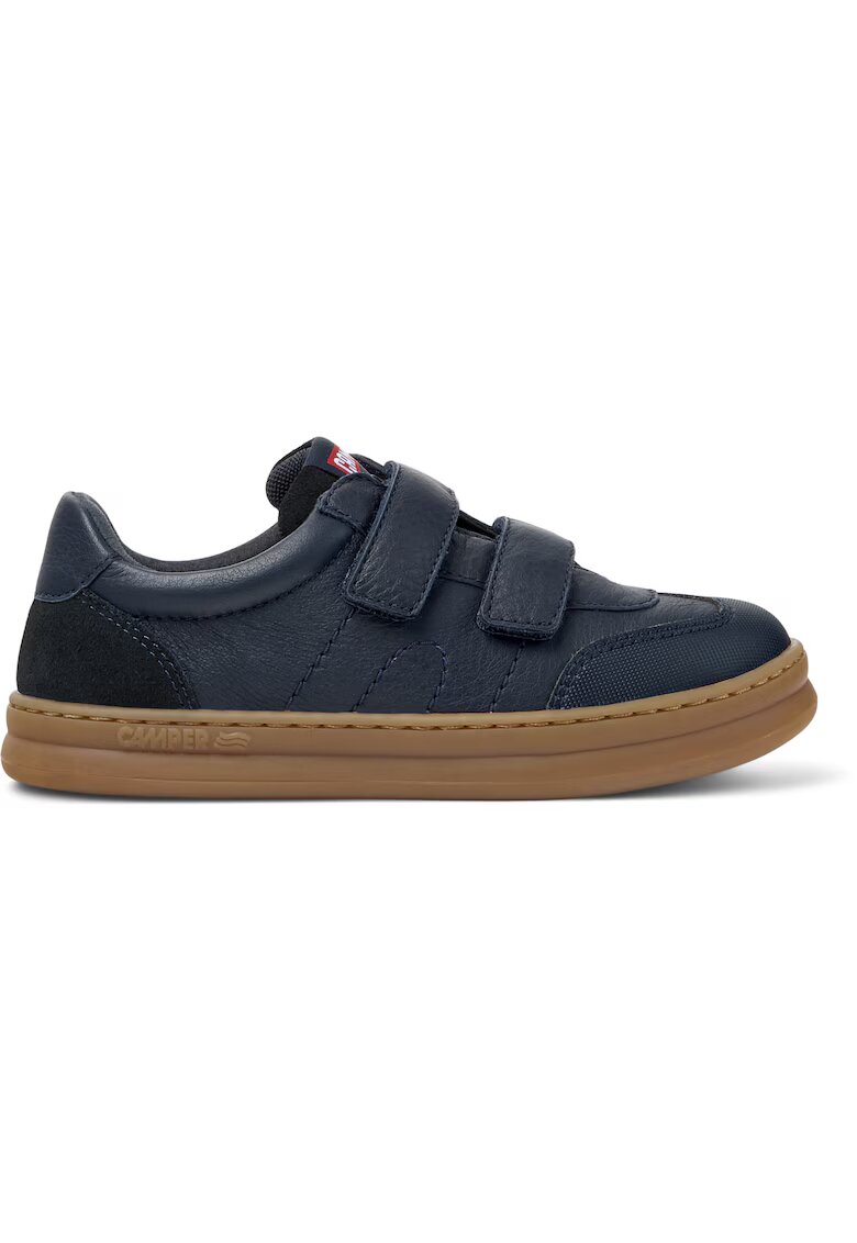 Camper Pantofi sport Runner Four de piele cu velcro - Albastru inchis
