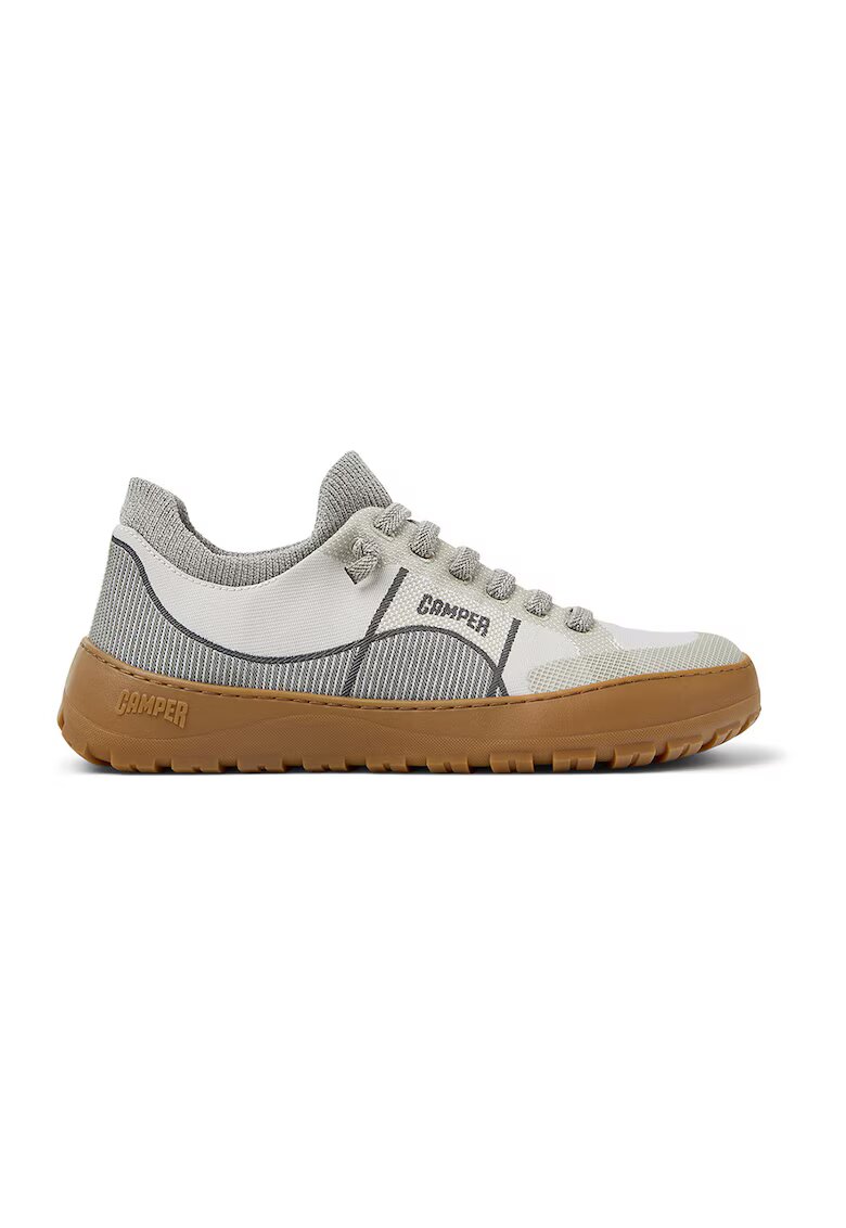 Camper Pantofi sport slip-on din material textil - Gri deschis/Bej deschis