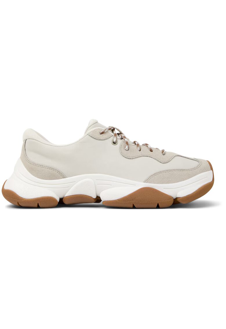 Camper Pantofi sport uni de piele ecologica - Gri deschis