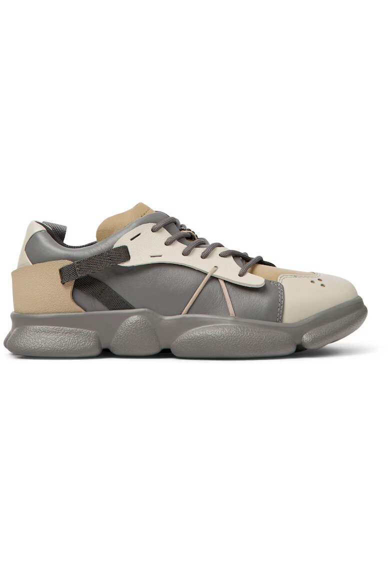 Camper Pantofi sport unisex de piele cu aspect masiv Karst 1165 - Gri/Bej