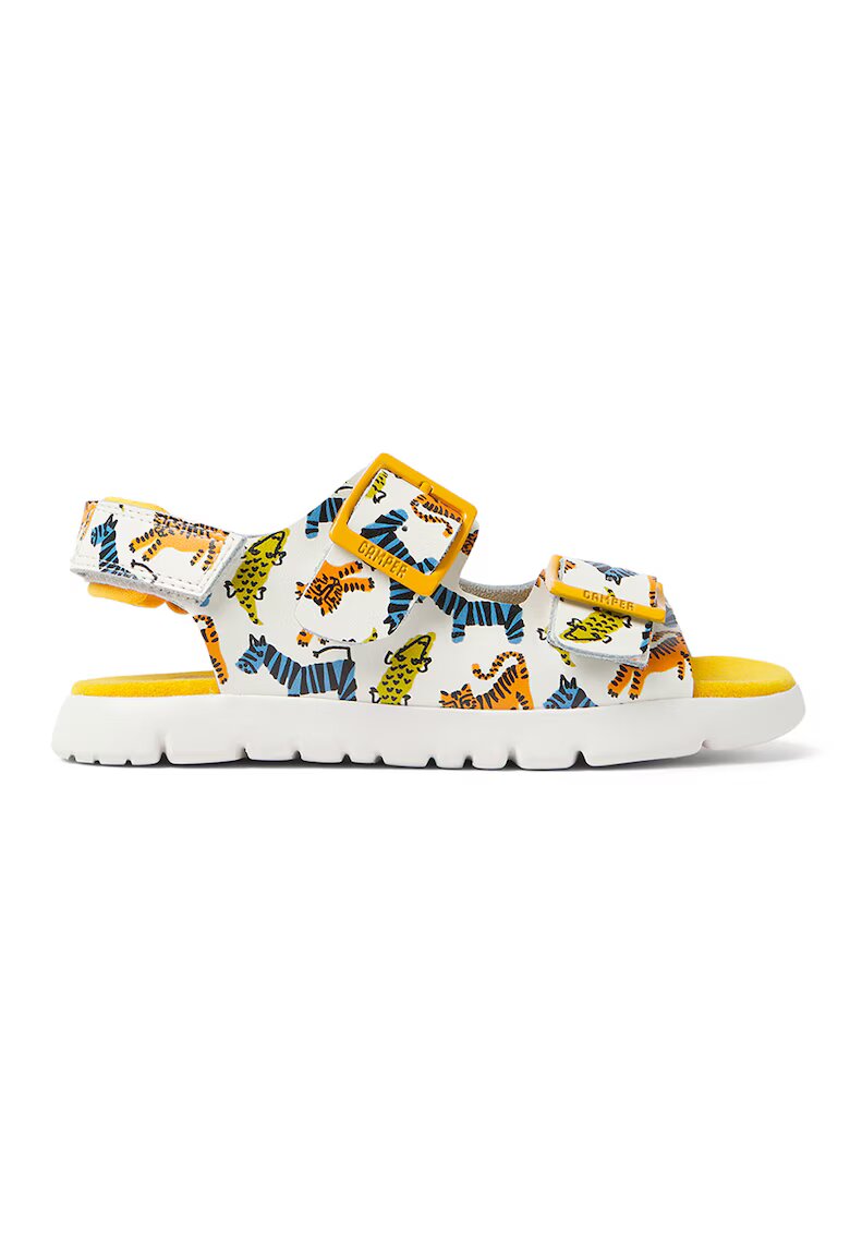 Camper Sandale cu catarame si inchidere velcro Oruga 27427 - Alb/Albastru/Galben inchis