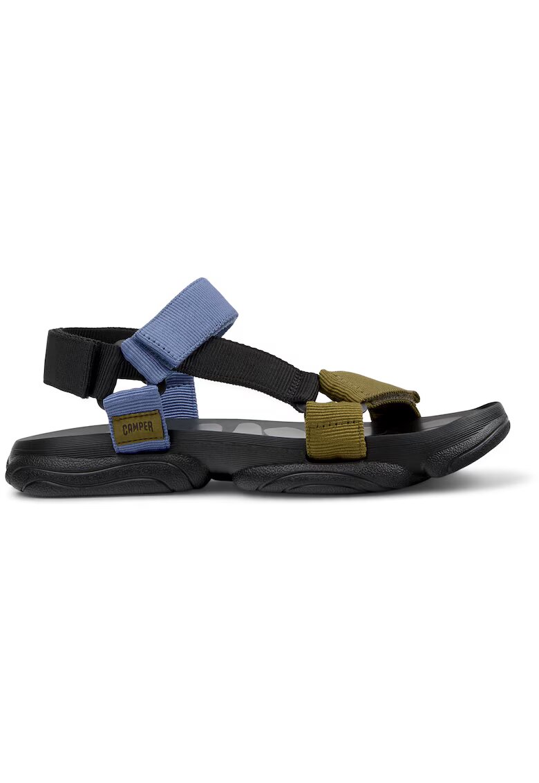 Camper Sandale cu model colorblock si inchidere velcro Karst - Albastru