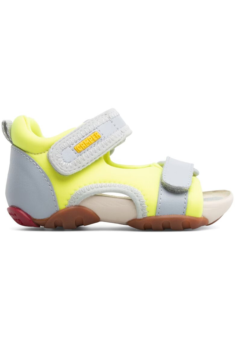 Camper Sandale cu segmente cu inchidere velcro dubla Ous - Galben/Gri