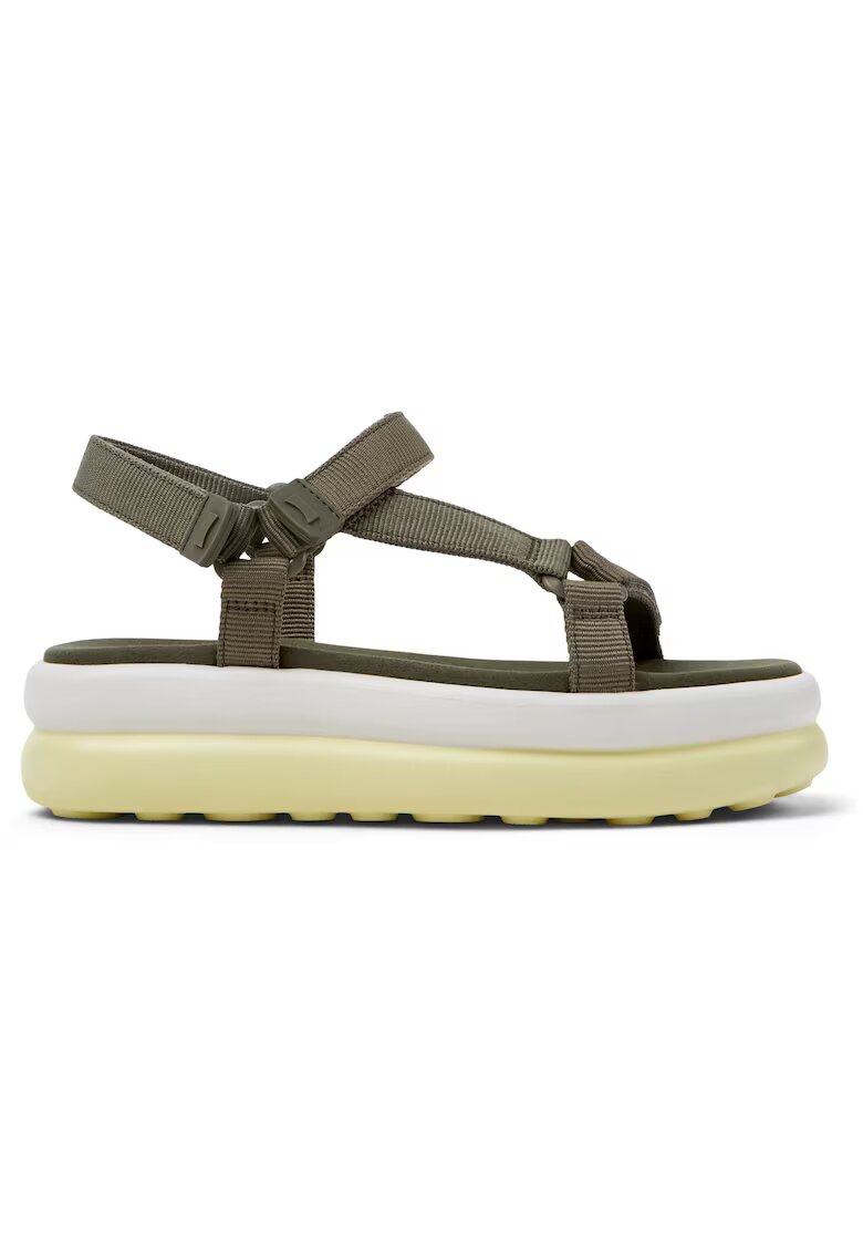 Camper Sandale cu talpa flatform si aplicatii florale Pelotas - Verde