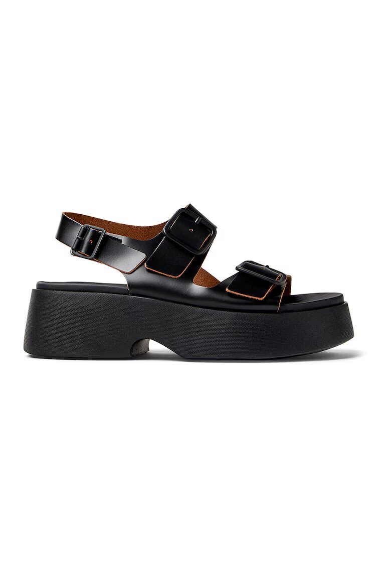 Camper Sandale de piele cu toc Tasha - Negru