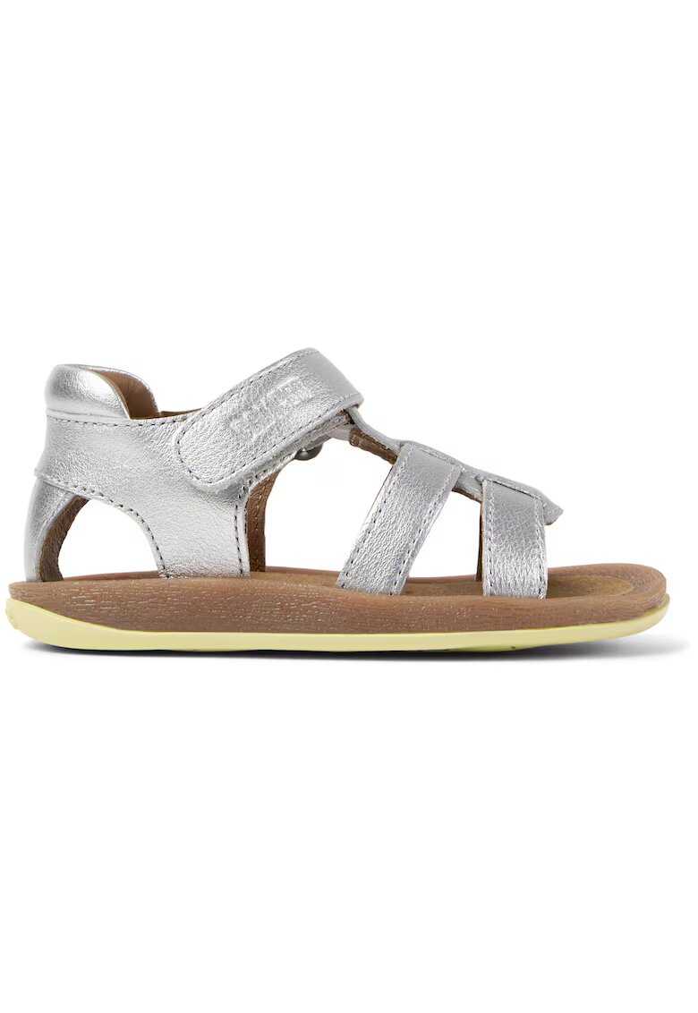 Camper Sandale de piele cu velcro Bicho Bicho - Argintiu