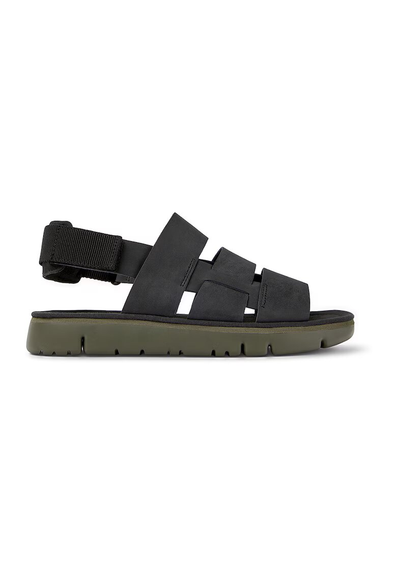 Camper Sandale de piele si material textil Oruga - Negru