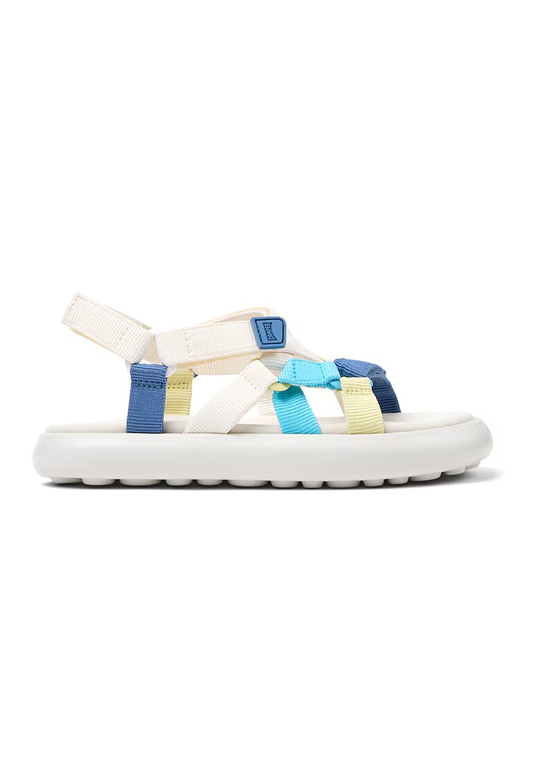 Camper Sandale din material textil cu velcro - Alb/Albastru