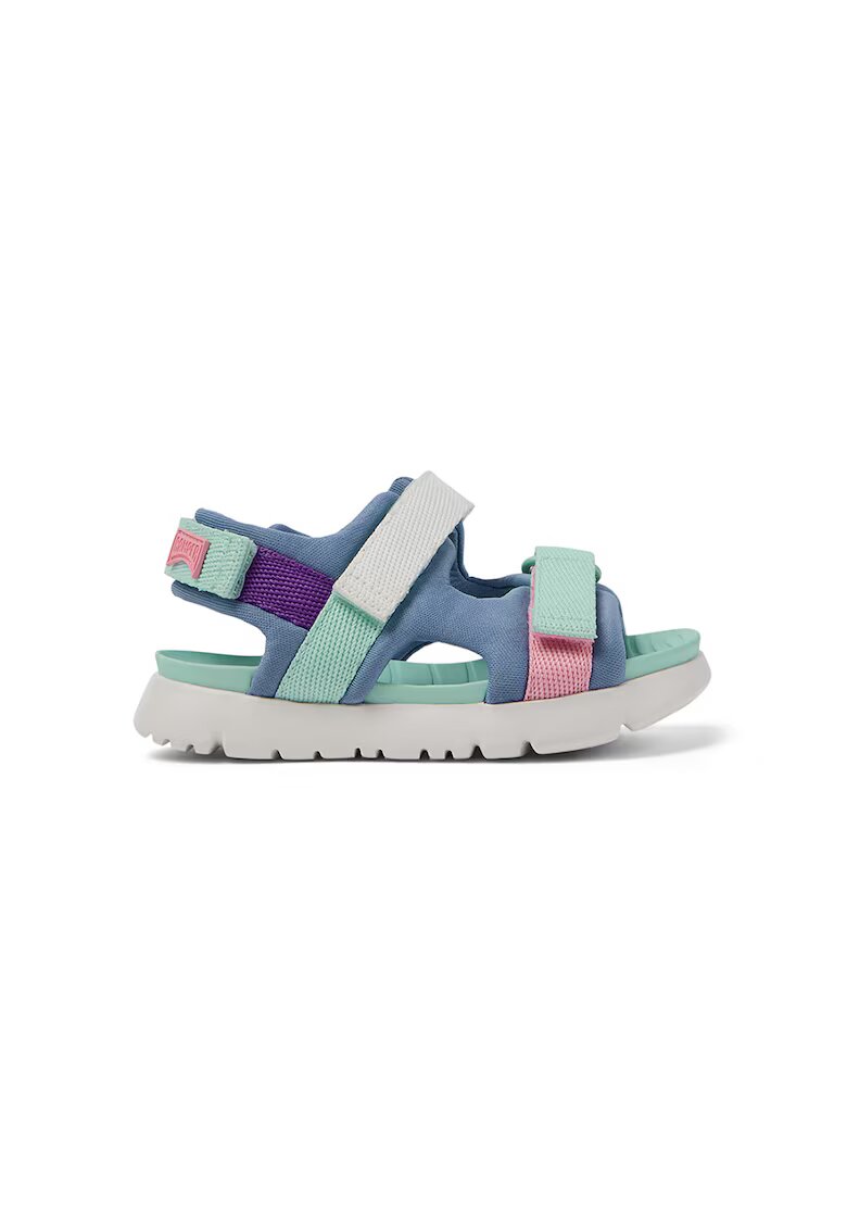 Camper Sandale din material textil cu velcro - Albastru prafuit/Roz/Verde menta