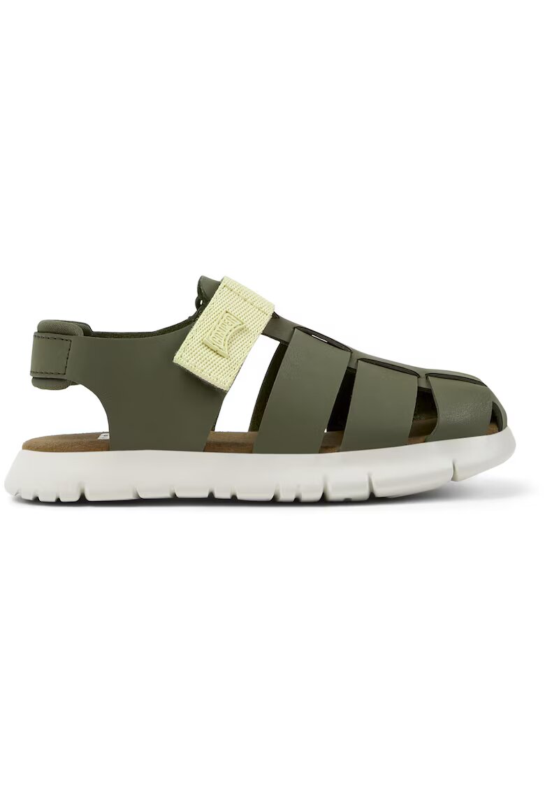 Camper Sandale fisherman de piele cu velcro - Verde
