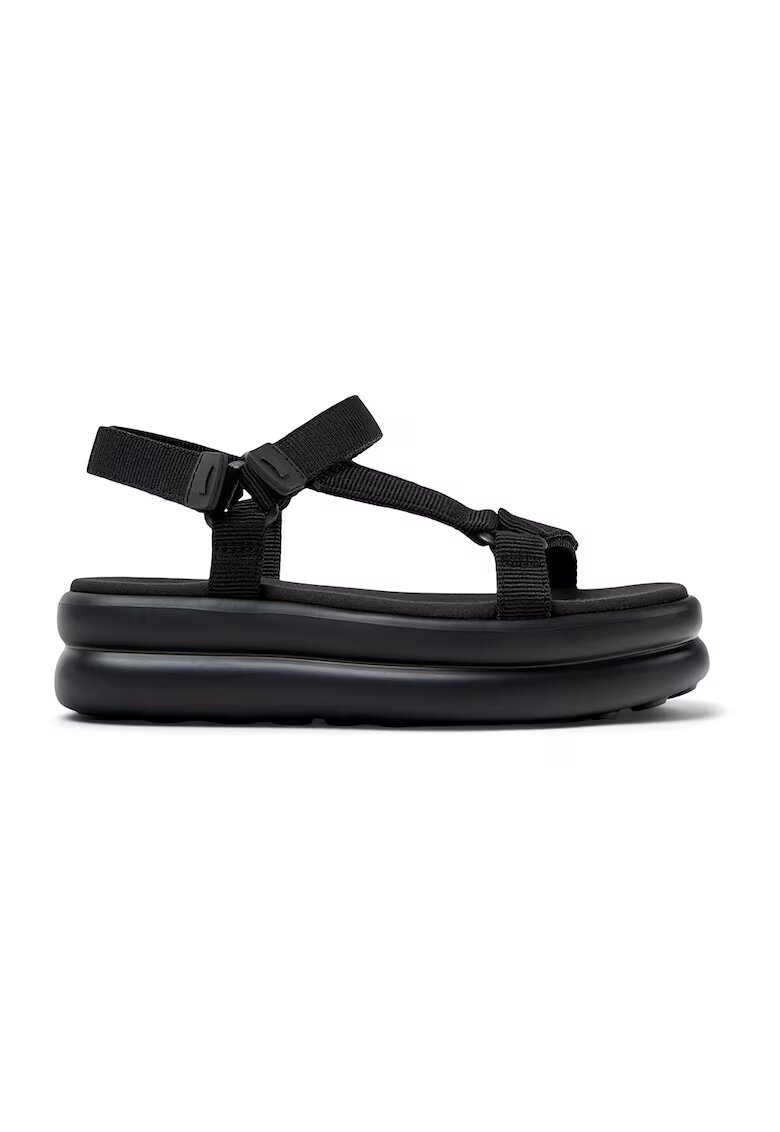 Camper Sandale flatform cu velcro Twins - Negru
