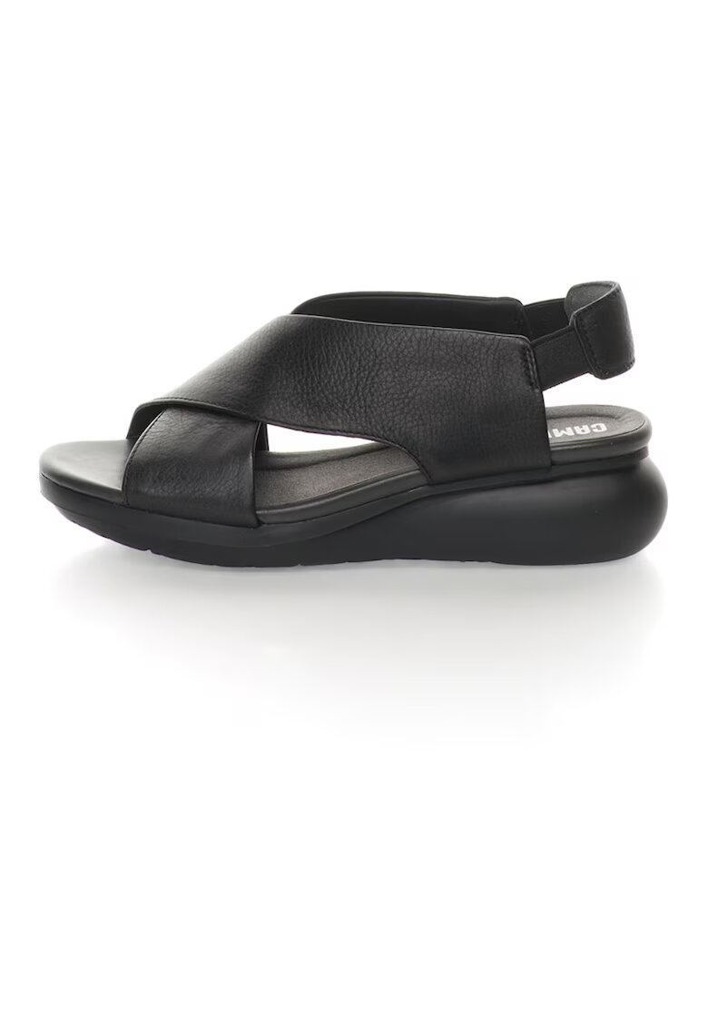 Camper Sandale slingback - cu platforma - de piele Balloon - Negru