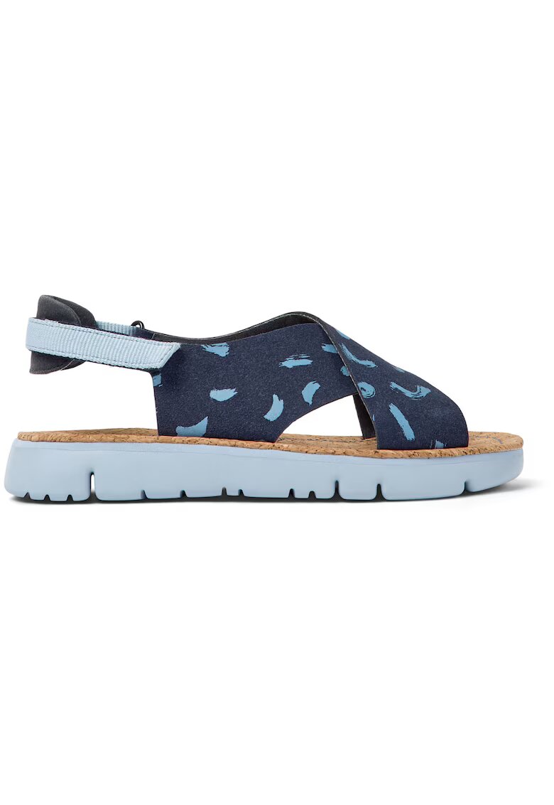 Camper Sandale slingback de piele nabuc Oruga 27397 - Albastru