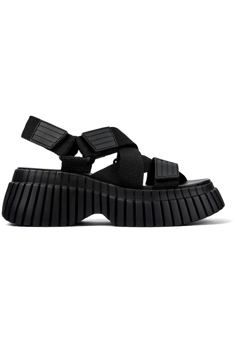 Camper Sandale wedge cu aspect masiv BCN - Negru