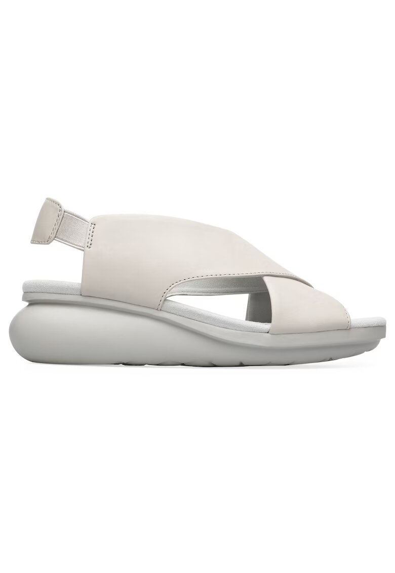Camper Sandale wedge de piele Balloon - Alb