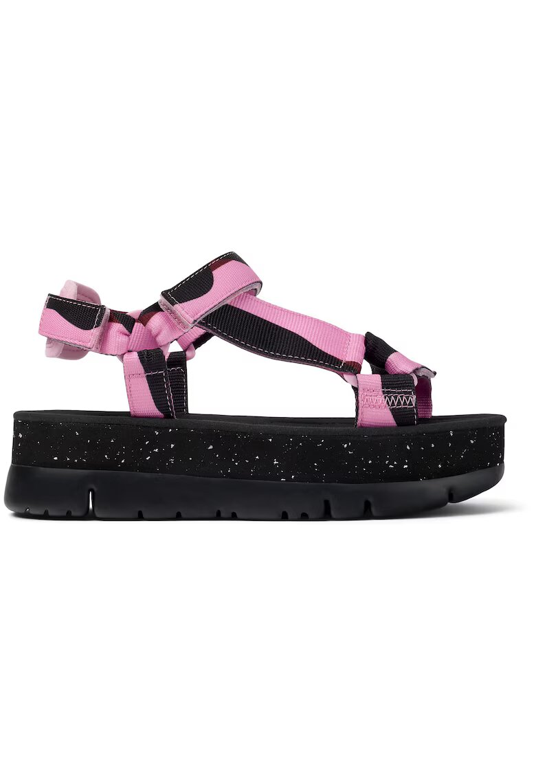 Camper Sandale wedge din material textil Oruga Up 25743 - Roz