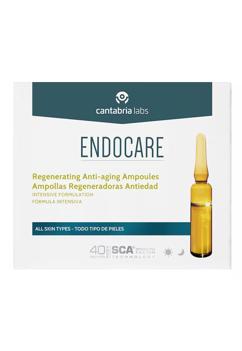Cantabria Labs Fiole anti-imbatranire cu efect regenerator Cantabria Endocare - pentru toate tipurile de piele - 7 x 1 ml