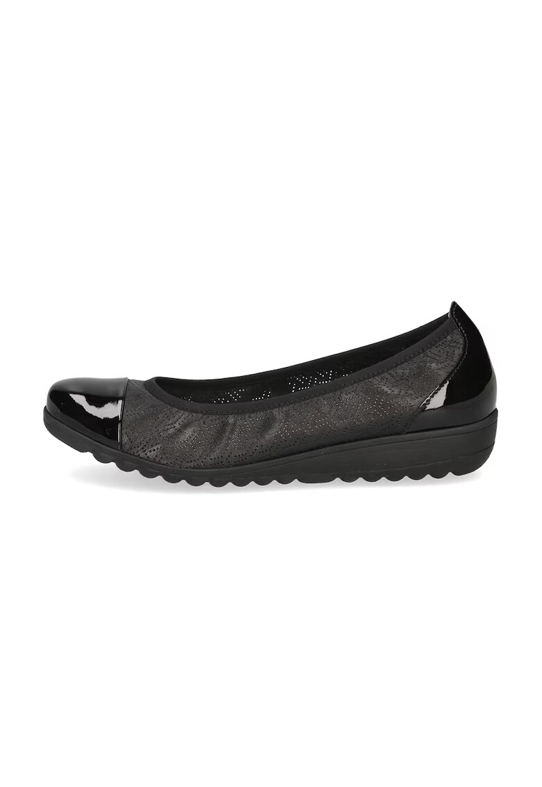 Caprice Balerini de piele cu design perforat - Negru