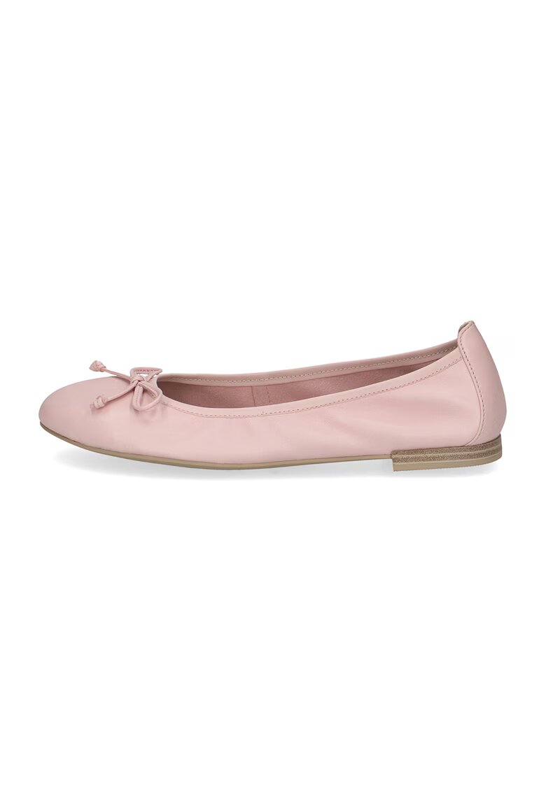 Caprice Balerini din piele cu detaliu cu nod - Roz pastel