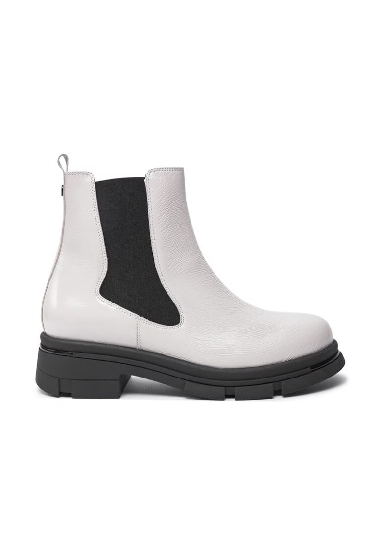 Caprice Botine 9-25428-43 Alb - Piele lacuita