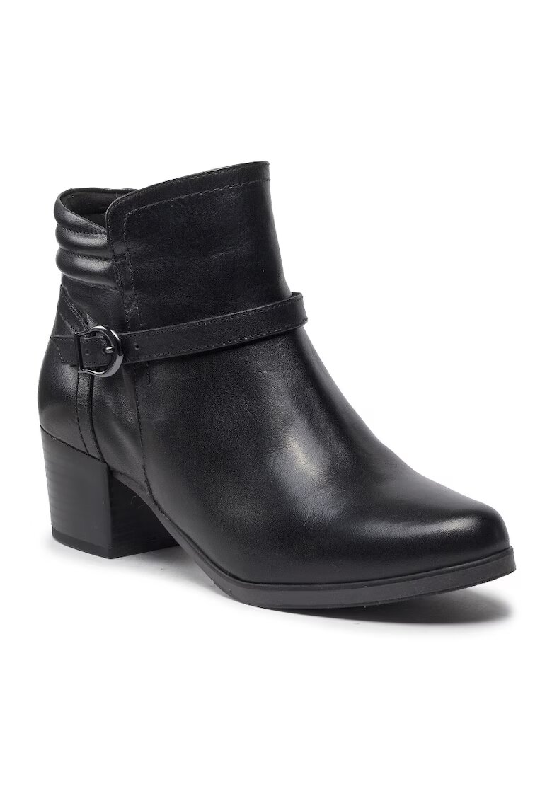 Caprice Botine dama - 301235200 - Piele naturala - Negru - Negru