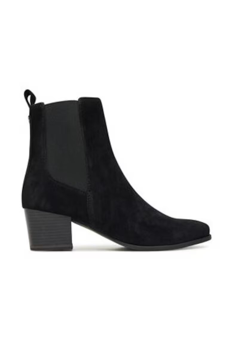 Caprice Botine dama cu toc - din piele naturala - negru