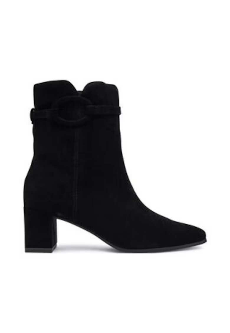 Caprice Botine dama pana la glezna - 305256966 - piele naturala - negru -