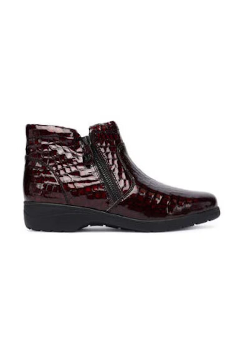 Caprice Botine dama - piele naturala - maro - cu fermoar -
