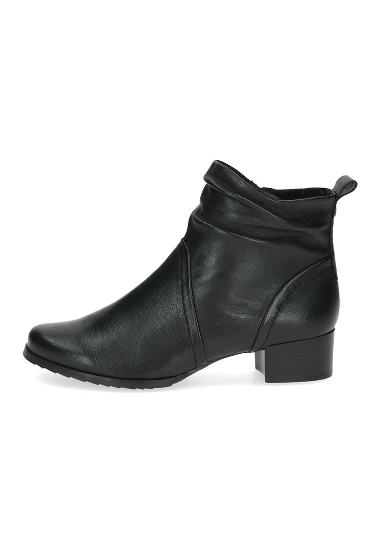 Caprice Botine din piele cu fermoar - Negru