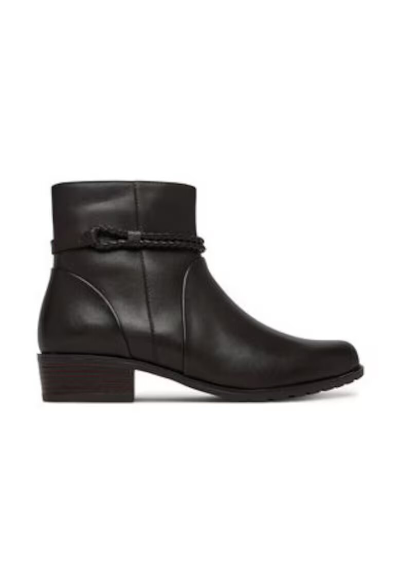 Caprice Botine negre din piele naturala pentru dama - Negru