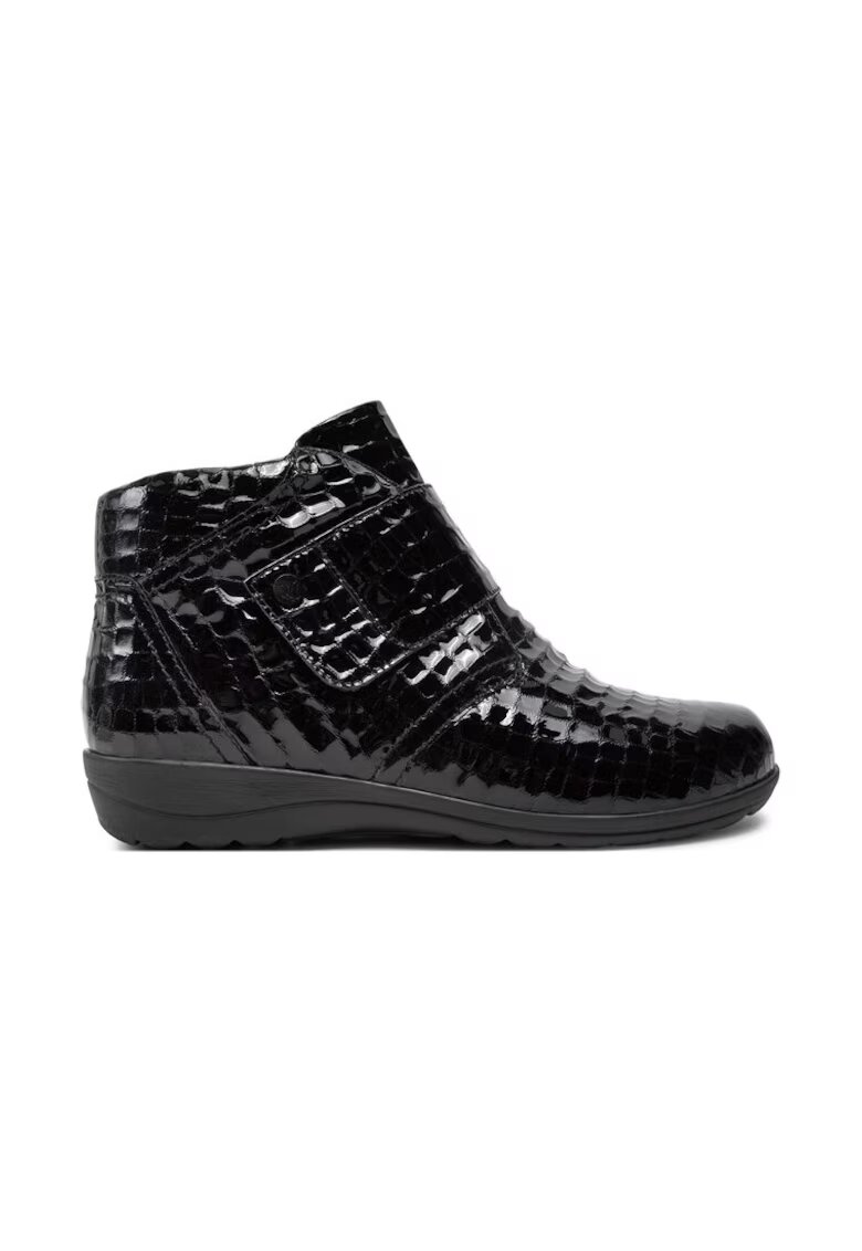 Caprice Botine Negru - Piele lacuita - Negru