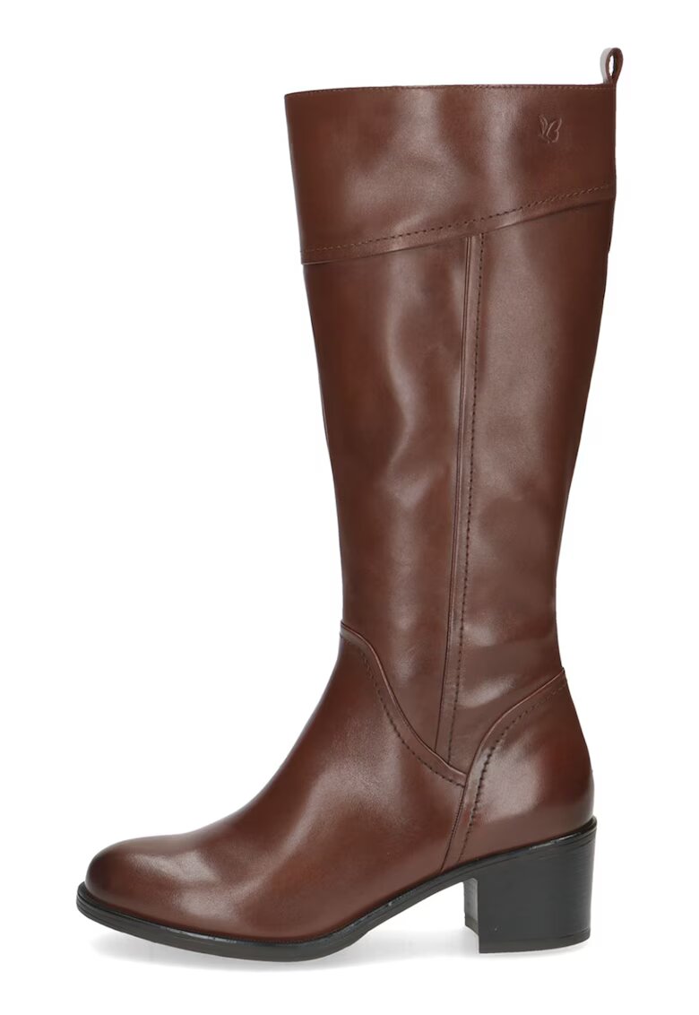 Caprice Cizme de piele cu toc masiv - Maro cognac