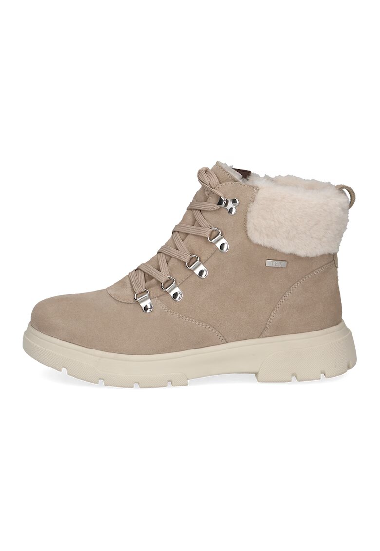 Caprice Ghete de piele cu insertie de plus - Maro taupe deschis
