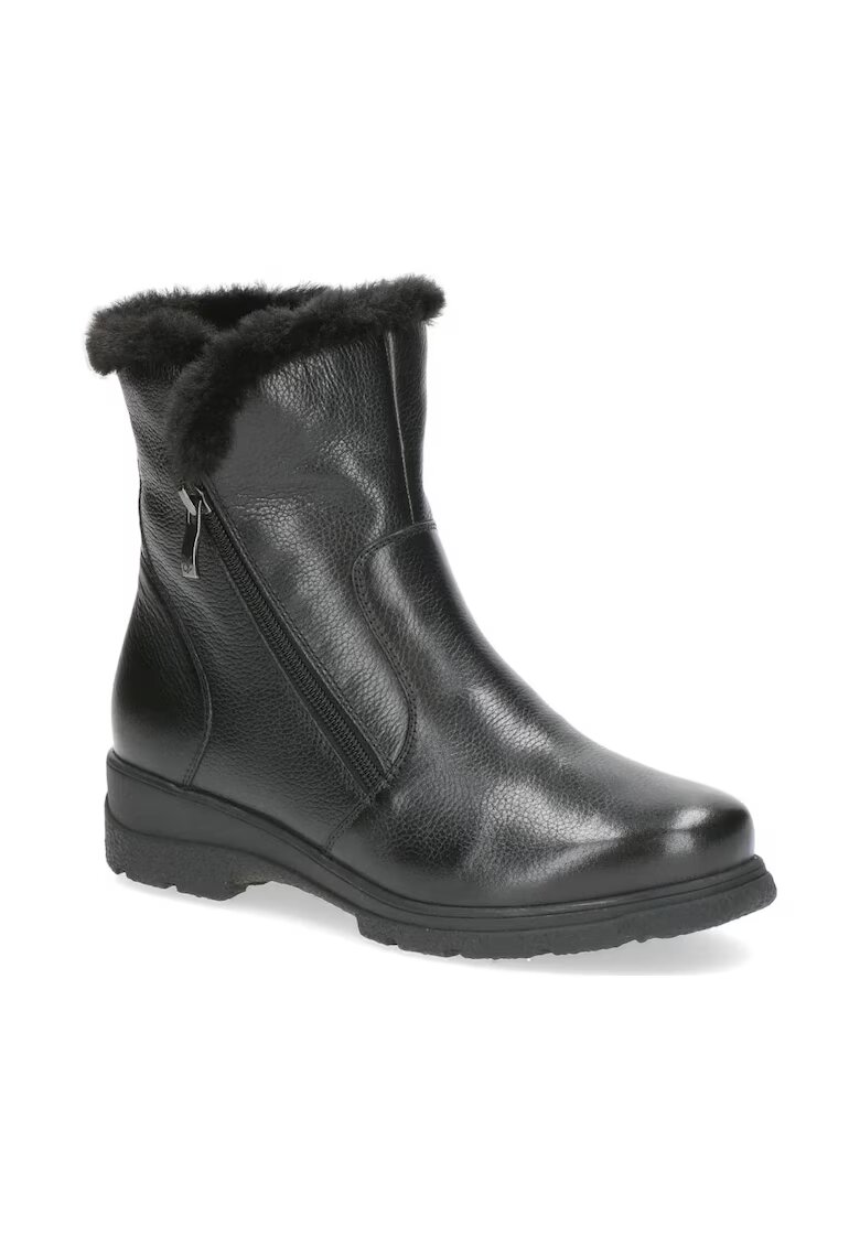 Caprice Ghete pentru dama - textil/piele naturala - negru