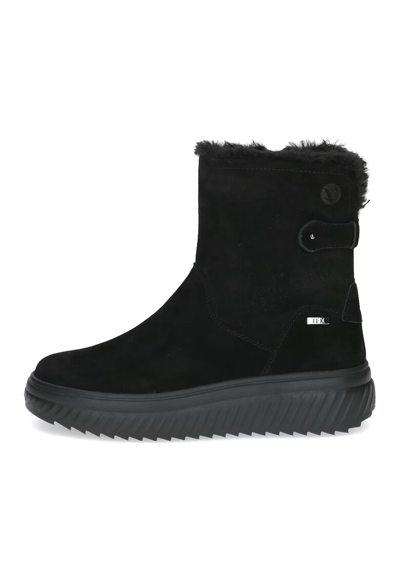 Caprice Ghete wedge din piele intoarsa - Negru